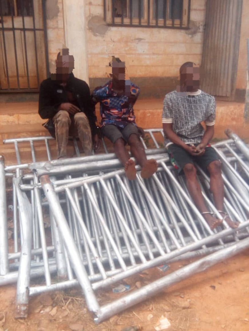 Enugu Police Arrests Pedestrian Bridge Iron Rail Vandals
