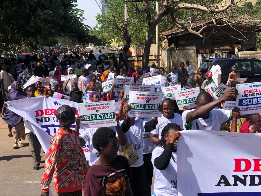 Hardship: Mass protest hits Abuja as Nigerians decry fuel crisis, inflation woes