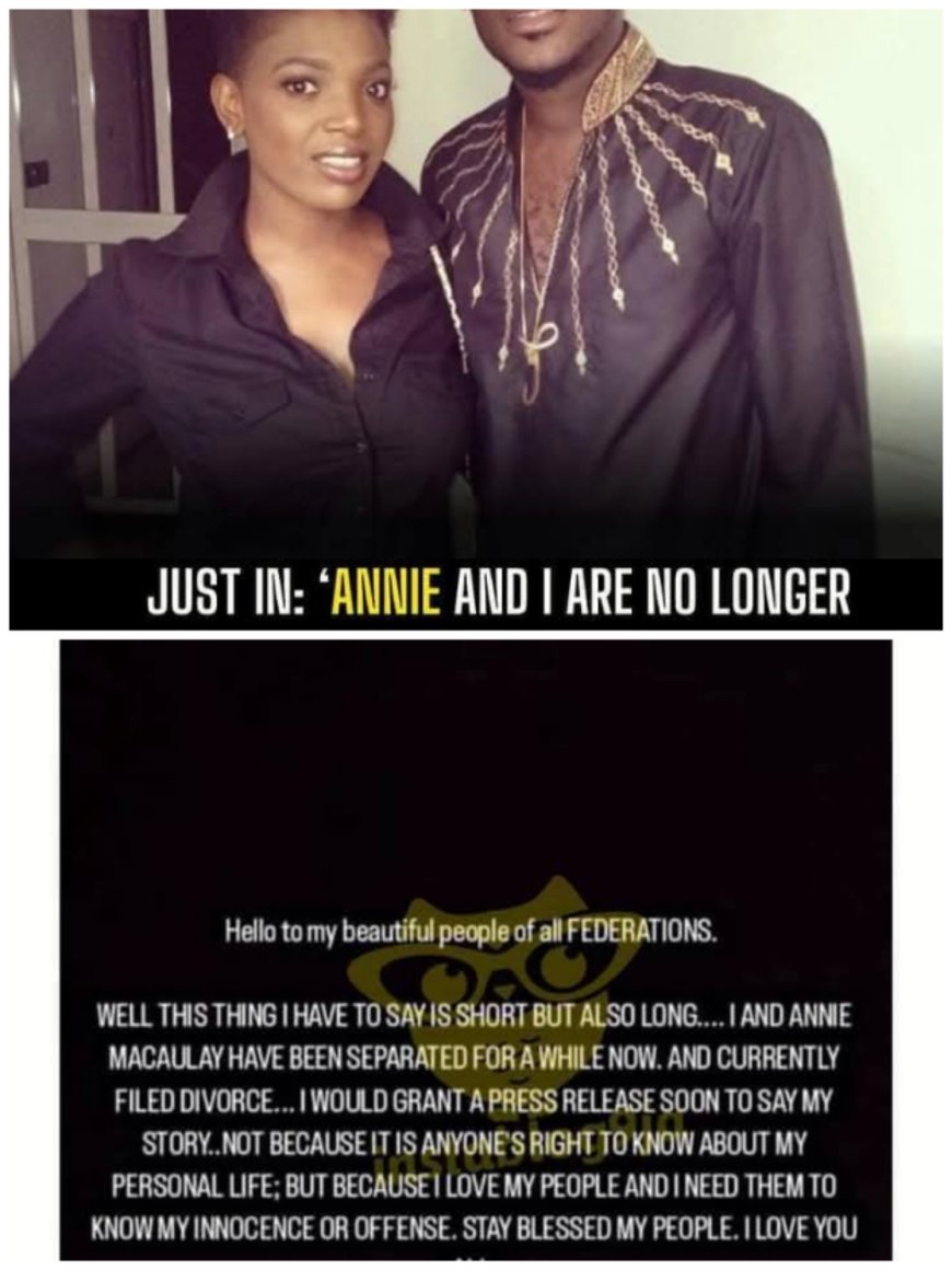 3baba Announces Divorce From Wife, Annie Macaulay