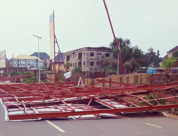 Anambra Govt House Barricade Collapses 6 Months After Commissioning by President Tinubu